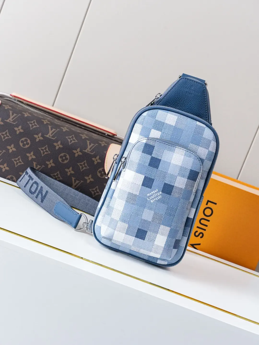 Louis Vuitton Blue Checkerboard Avenue Slingbag PM image 1