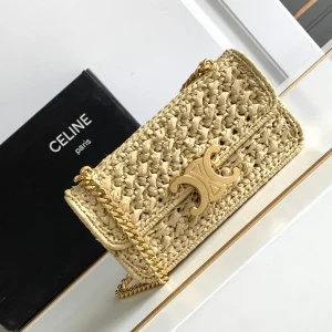 CELINE Woven Triomphe Chain Shoulder Bag image 1
