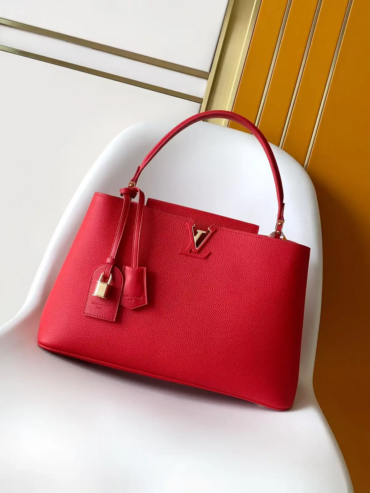 Louis Vuitton Red Capucines Souple Large Top Handle Bag image 1