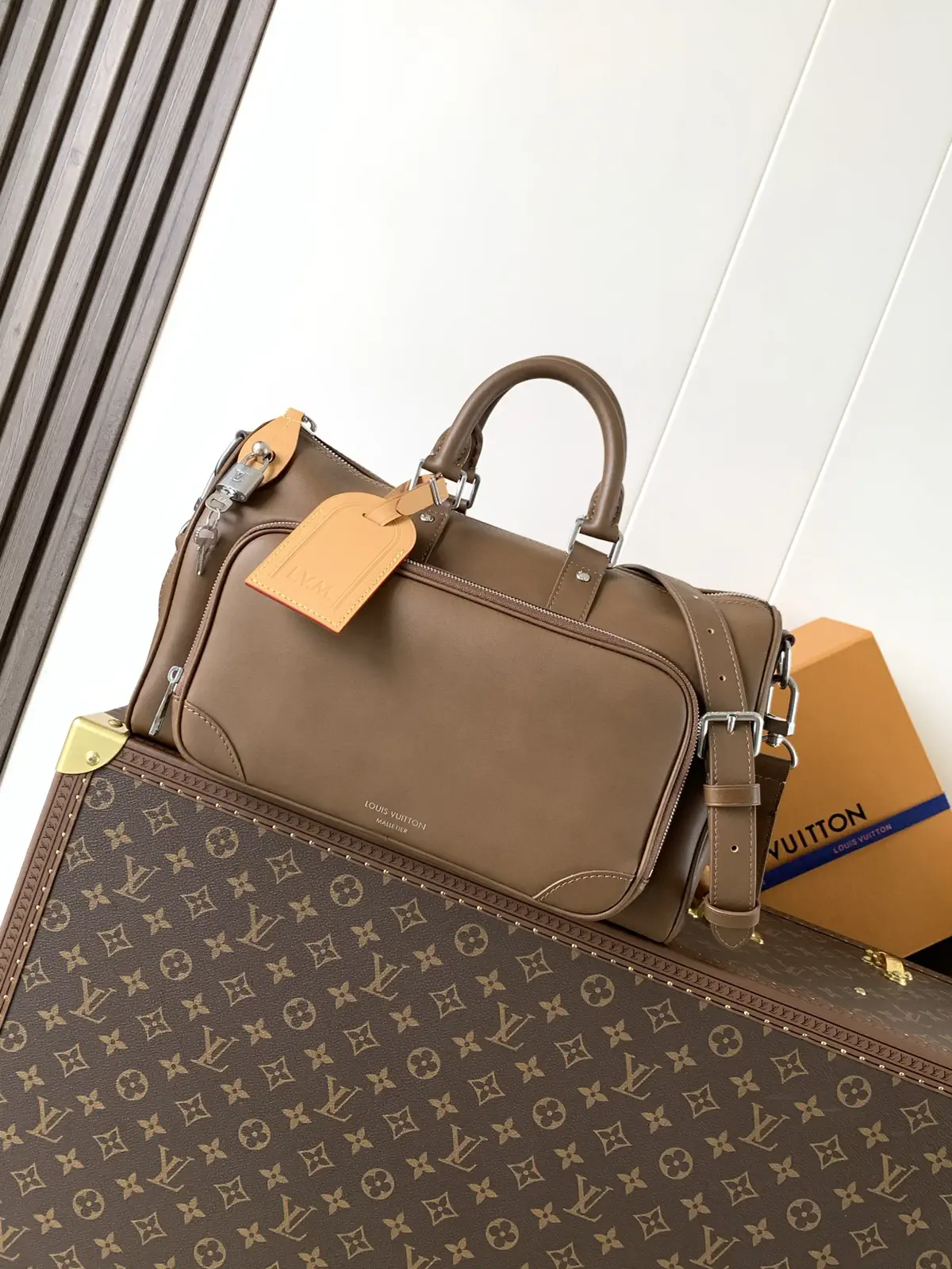 Louis Vuitton Brown Leather Duffle Bag image 1