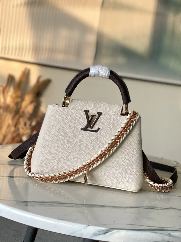 Louis Vuitton Cream Taurillon Leather Capucines East-West Top Handle Bag image 1