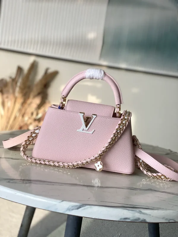 Louis Vuitton Pink Taurillon Leather Capucines East-West Top Handle Bag image 1