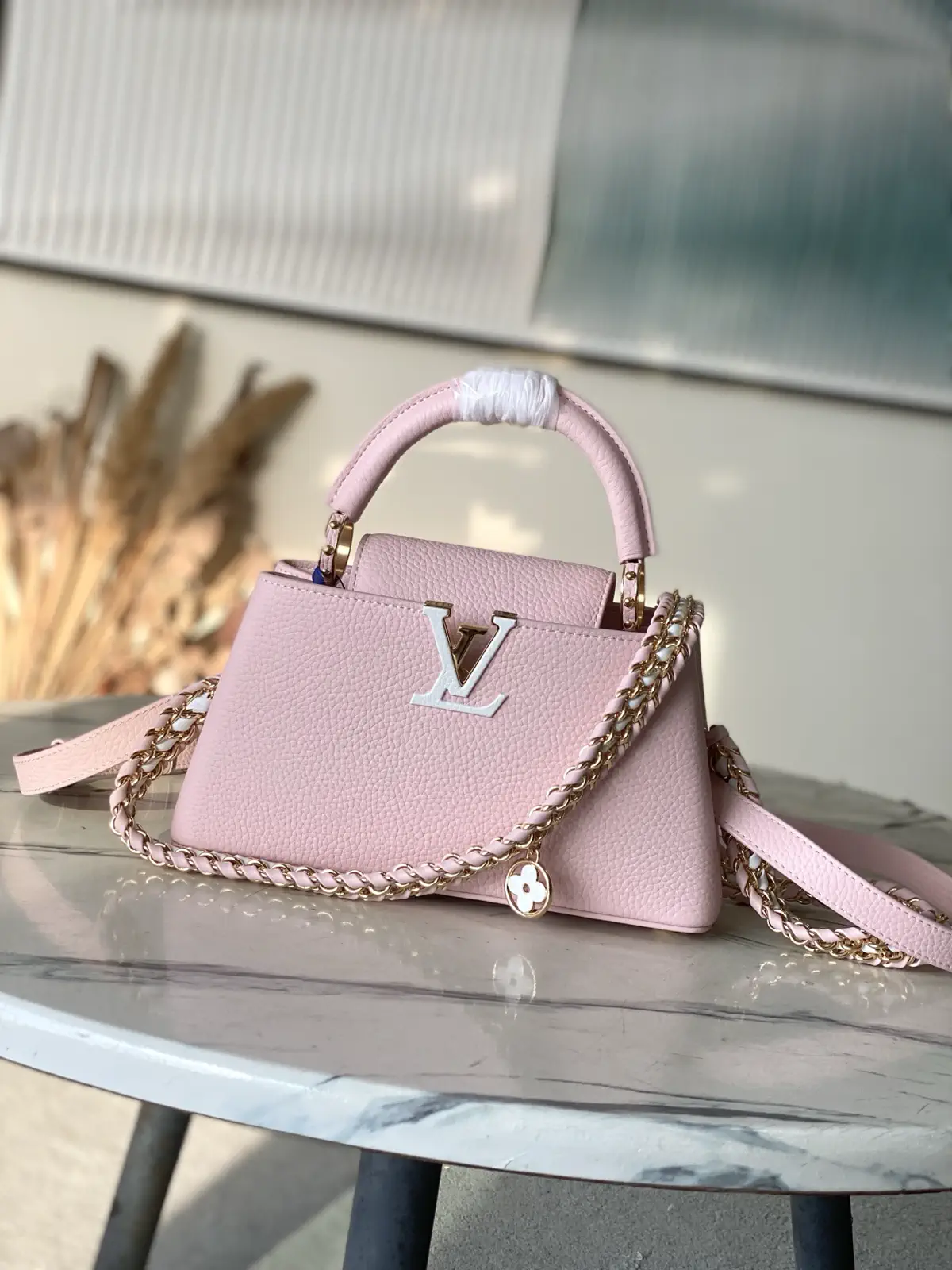 Louis Vuitton Pink Taurillon Leather Capucines East-West Top Handle Bag image 1