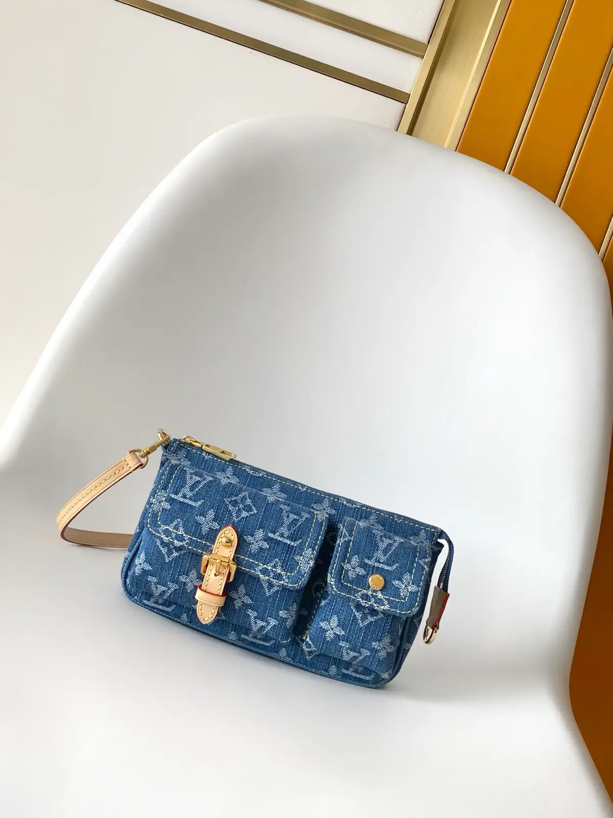 Louis Vuitton Denim Monogram Pochette Accessories Cargo Bag image 1