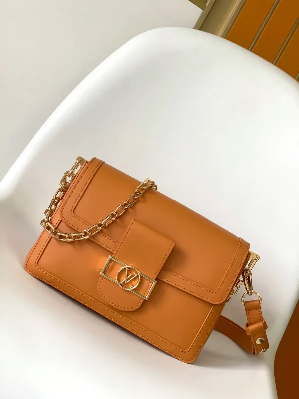 Louis Vuitton Orange Dauphine Soft MM Shoulder Bag image 1
