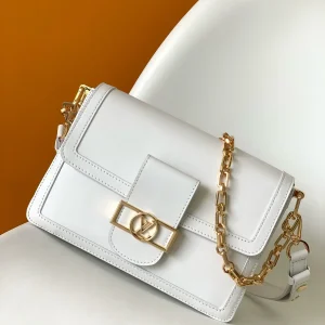 Louis Vuitton White Dauphine Soft MM Shoulder Bag image 1