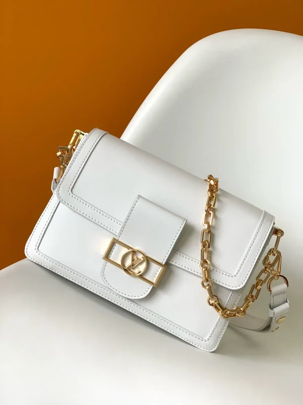 Louis Vuitton White Dauphine Soft MM Shoulder Bag image 1