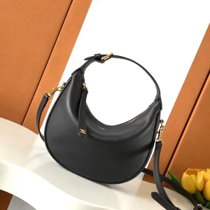CELINE Black Leather Crescent Shoulder Bag image 1