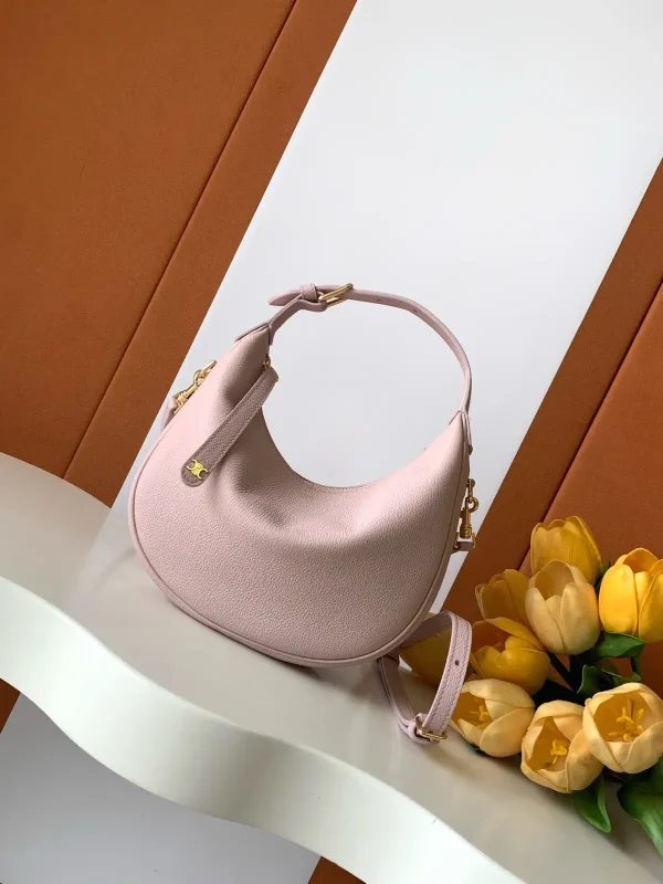 CELINE Light Pink Leather Hobo Shoulder Bag image 1