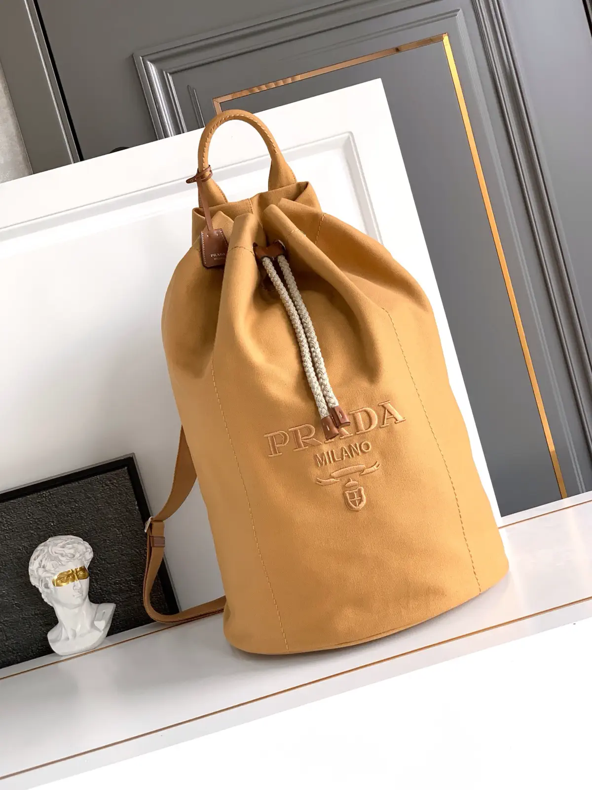 Prada Canvas Drawstring Bucket Bag image 1