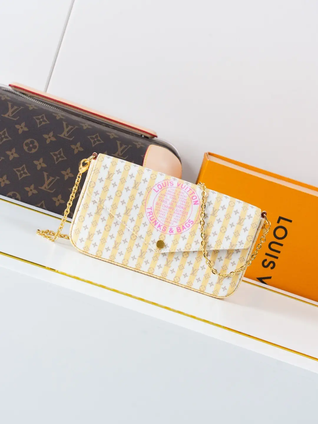 Louis Vuitton Félicie Pochette Striped Monogram Chain Bag image 1