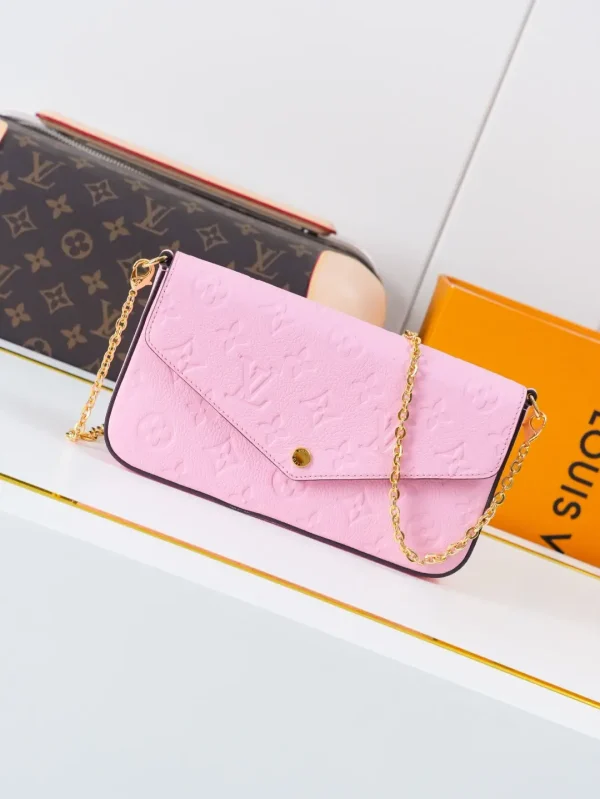 Louis Vuitton Pink Monogram Empreinte Pochette Félicie Chain Bag image 1