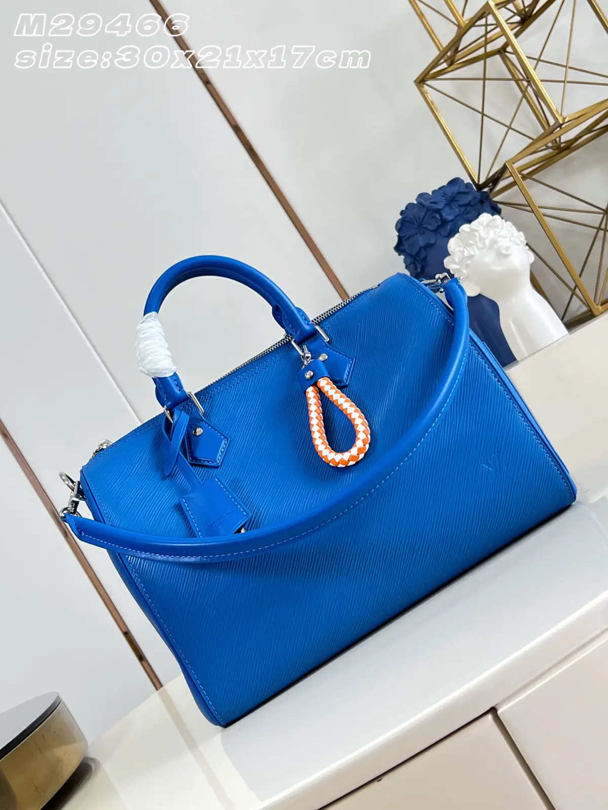 Louis Vuitton Blue Epi Leather Speedy Soft 30 Top Handle Bag image 1