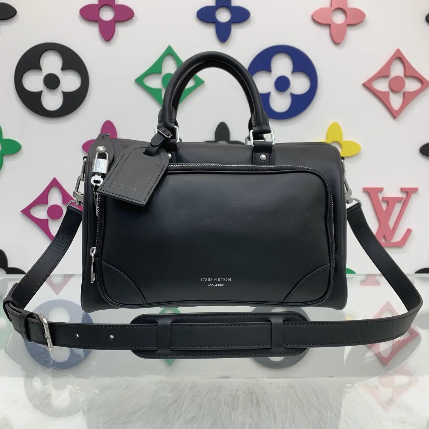 Louis Vuitton Black Leather Keepall Cargo Bandoulière 35 Bag image 1
