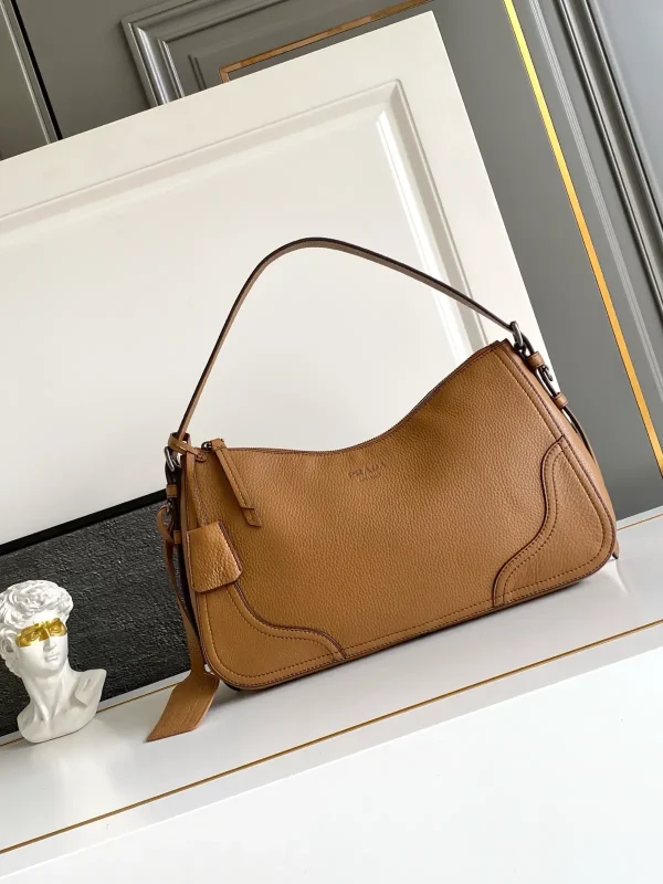 Prada Caramel Leather Hobo Shoulder Bag image 1