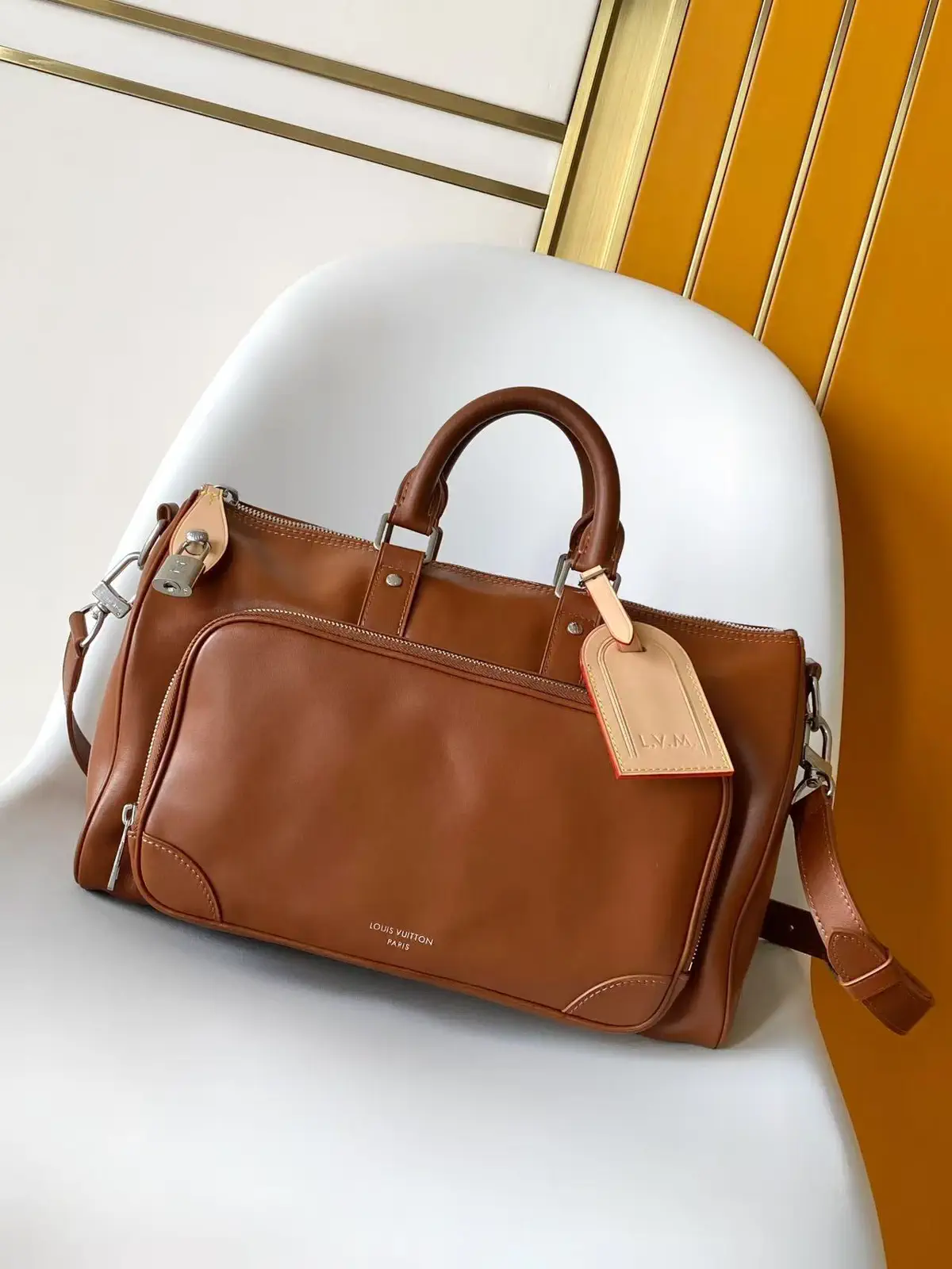 Louis Vuitton Brown Leather Keepall Cargo Bandoulière 35 Bag image 1