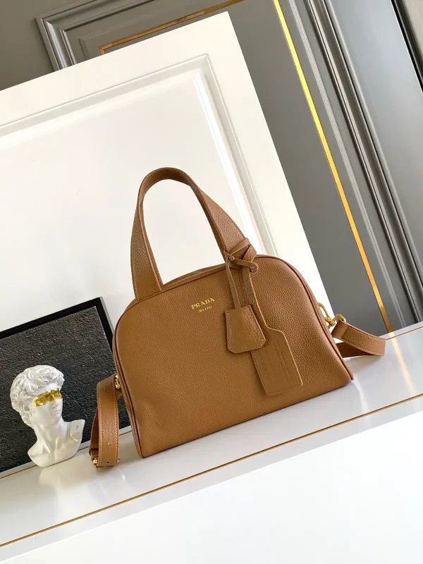 Prada Caramel Leather Top Handle Bag image 1