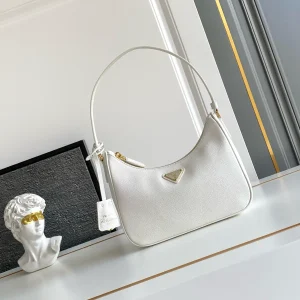 Prada White Saffiano Leather Re-Edition 2005 Shoulder Bag image 1
