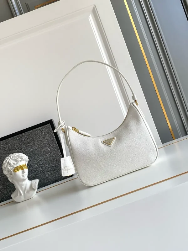 Prada White Saffiano Leather Re-Edition 2005 Shoulder Bag image 1