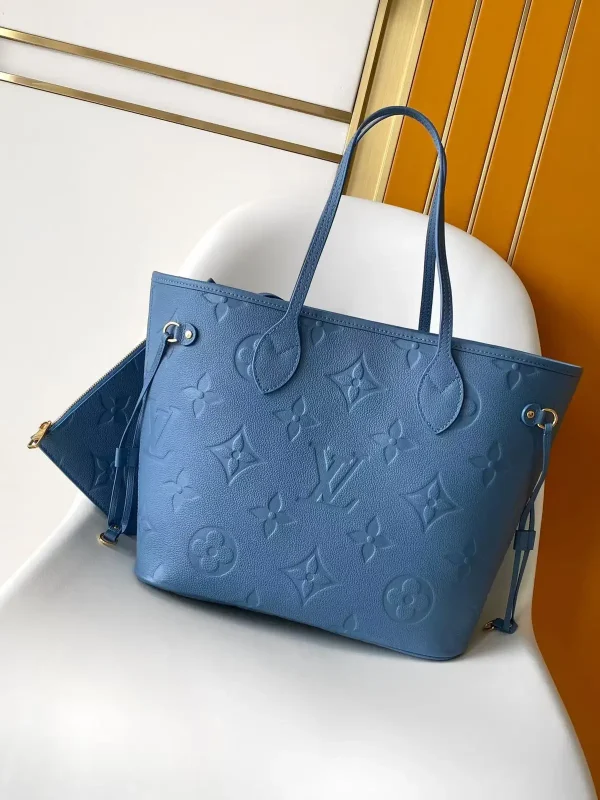 Louis Vuitton Blue Embossed Monogram Neverfull MM Tote Bag image 1