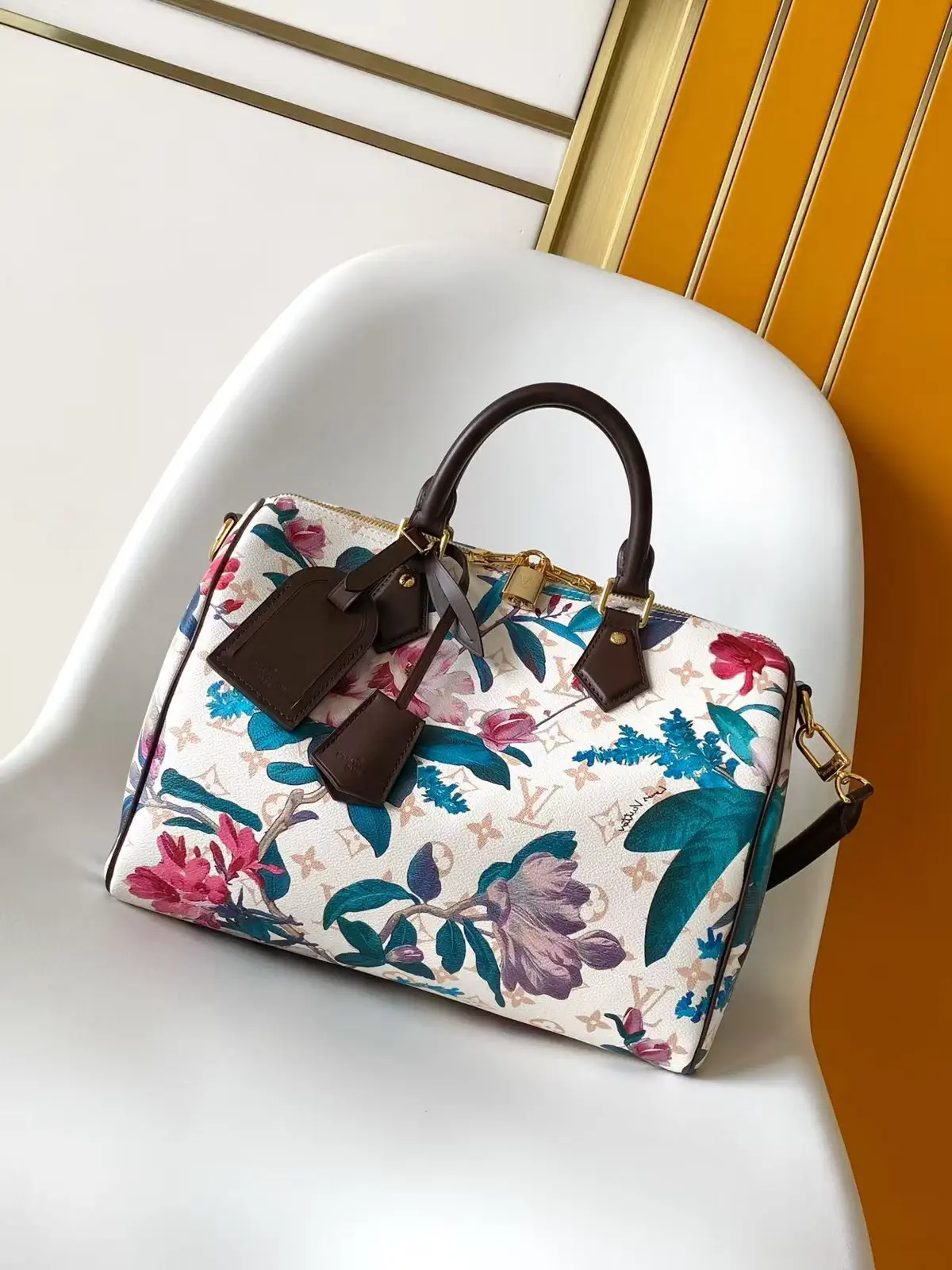 Louis Vuitton Floral Monogram Speedy Soft 30 Boho Top Handle Bag image 1