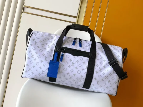 Louis Vuitton White Monogram Basketball Keepall 55 Duffle Bag image 1