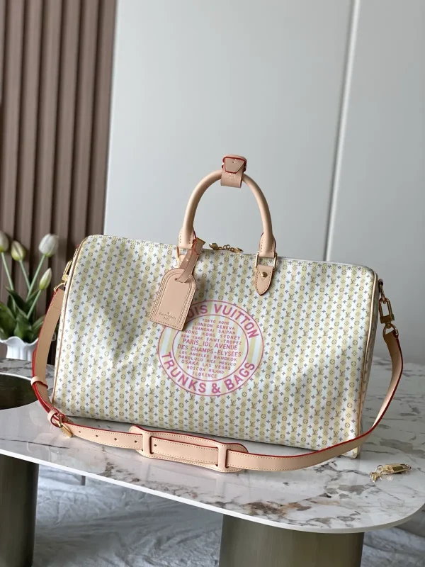 Louis Vuitton Beige Monogram Striped Duffle Bag image 1