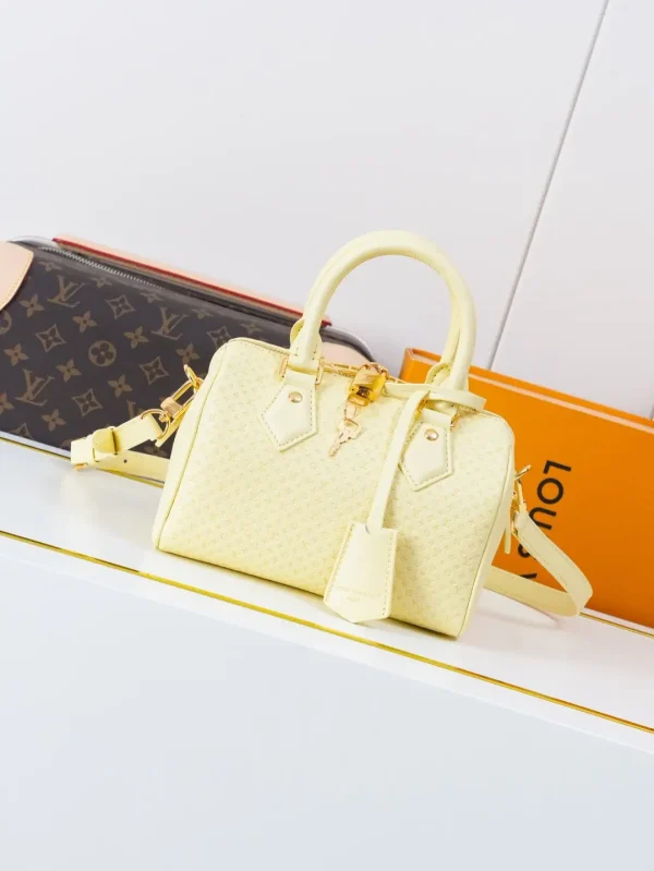 Louis Vuitton Lemon Yellow Minigram Speedy Bandoulière 20 Top Handle Bag image 1