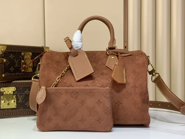 Louis Vuitton Speedy P9 Bandoulière 30 Monogram Suede Top Handle Bag image 1
