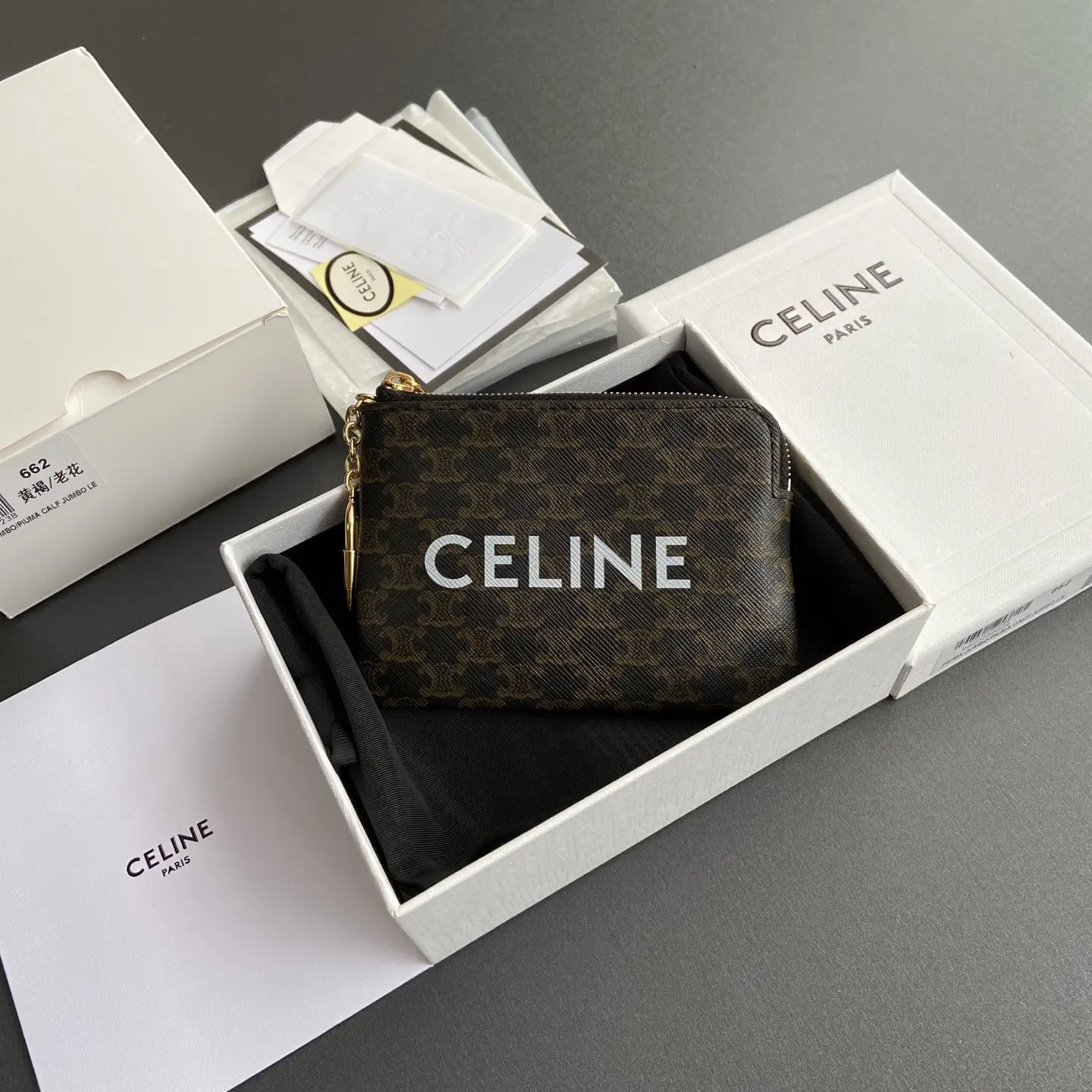 CELINE Triomphe Monogram Zip Card Holder image 1