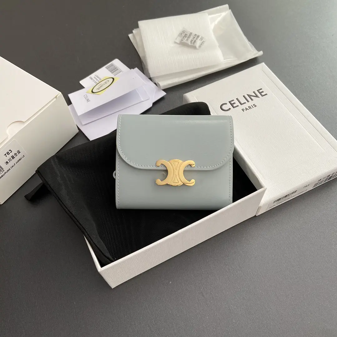 CELINE Triomphe Shiny Calfskin Wallet image 1