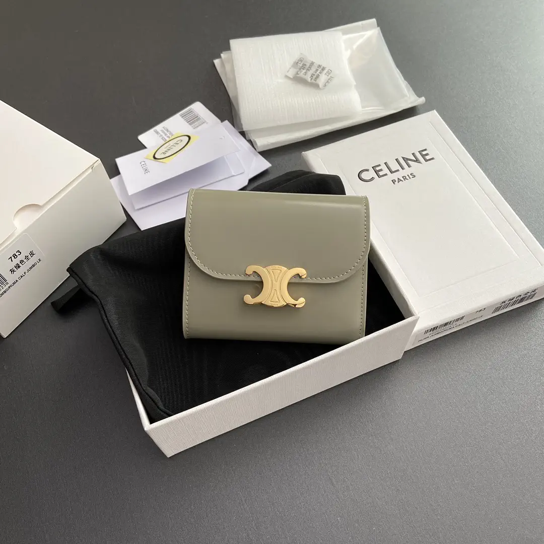 CELINE Triomphe Shiny Calfskin Wallet image 1
