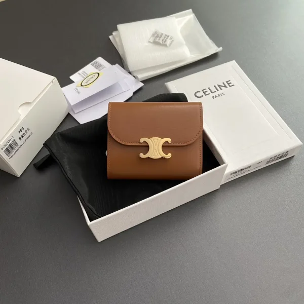 CELINE Triomphe Shiny Calfskin Wallet image 1