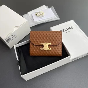 CELINE Triomphe Embossed Leather Wallet image 1