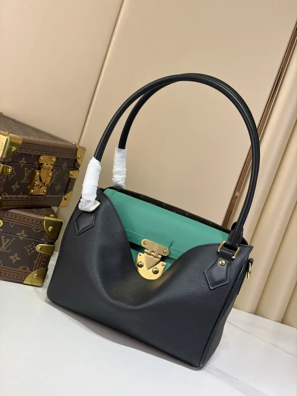 Louis Vuitton Black with Mint Green Accent Top Handle Bag image 1