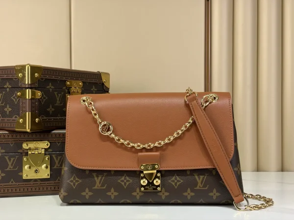 Louis Vuitton Monogram Canvas Shoulder Bag with Leather Flap image 1