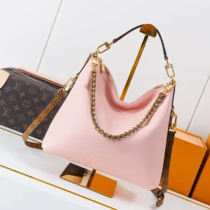 Louis Vuitton Pink Leather Multipass Hobo Bag with Monogram Canvas Details image 1