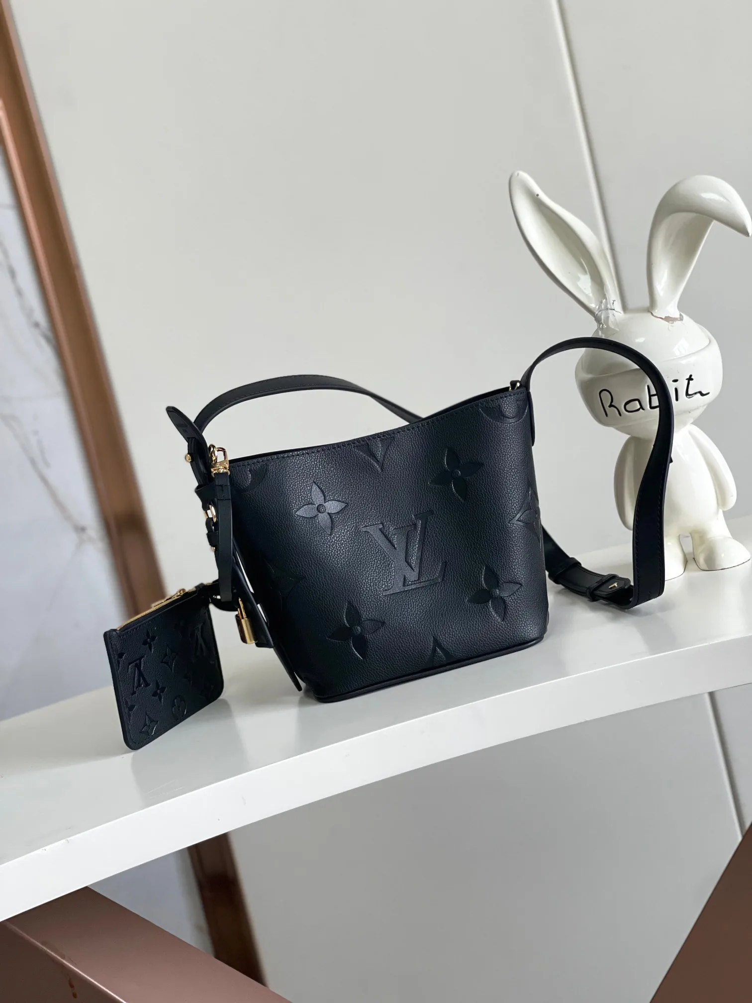 Louis Vuitton Black Monogram Empreinte Leather Bucket Bag image 1