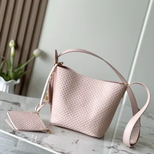 Louis Vuitton Pink Embossed Leather Bucket Bag image 1