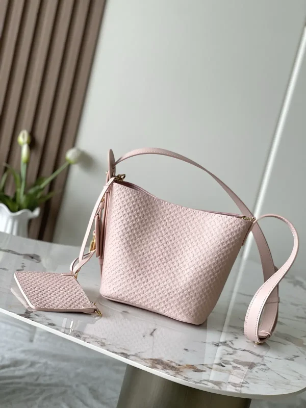 Louis Vuitton Pink Embossed Leather Bucket Bag image 1