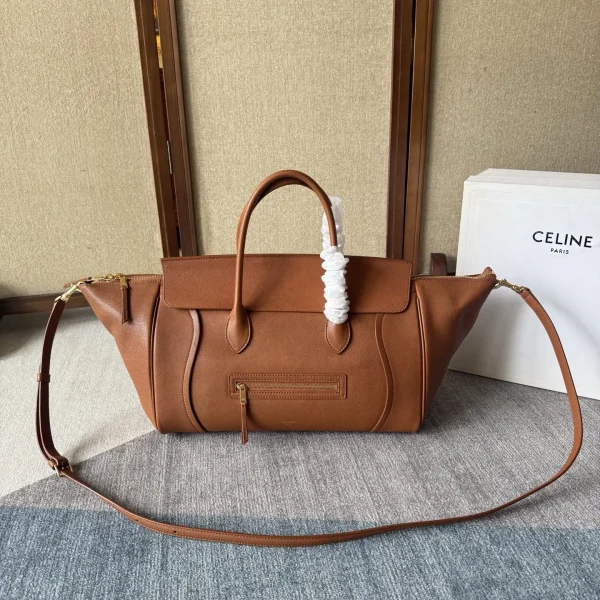 CELINE Tan Leather Top Handle Bag image 1