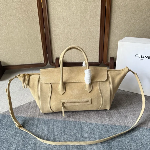 CELINE Beige Suede Top Handle Bag image 1