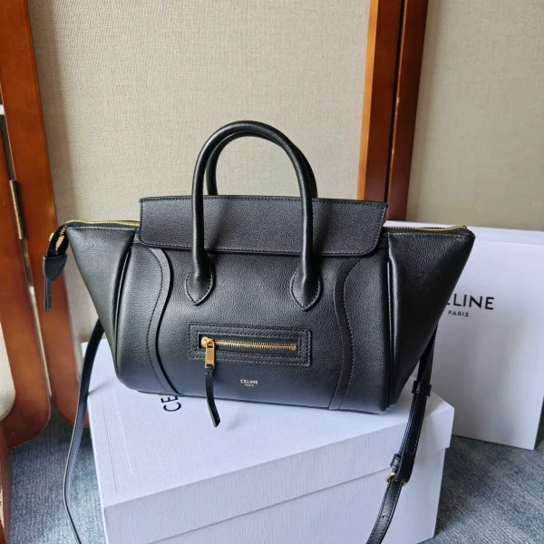CELINE Black Leather Top Handle Bag image 1