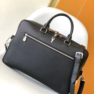 Louis Vuitton Black Leather Porte Documents Briefcase image 1