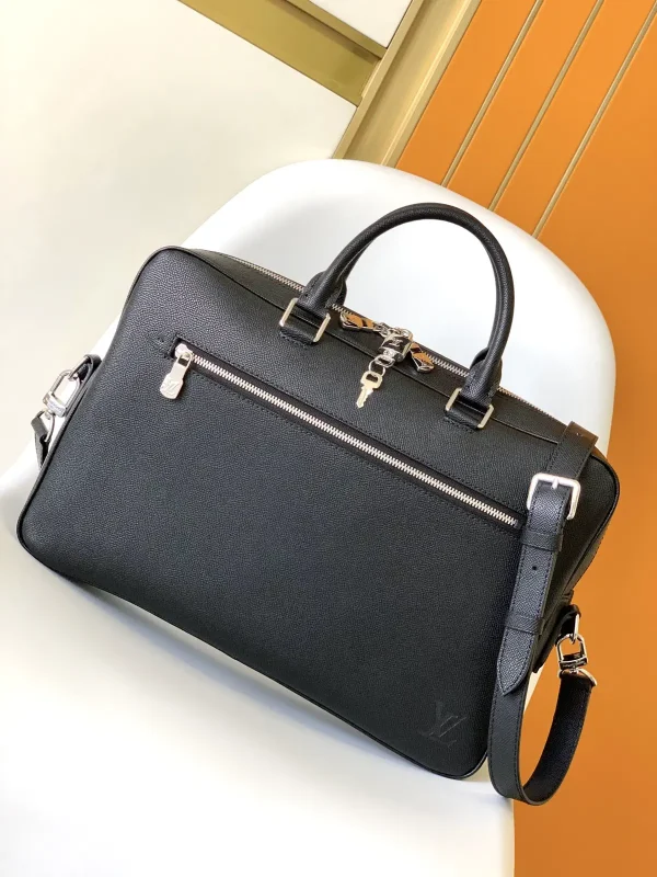 Louis Vuitton Black Leather Porte Documents Briefcase image 1
