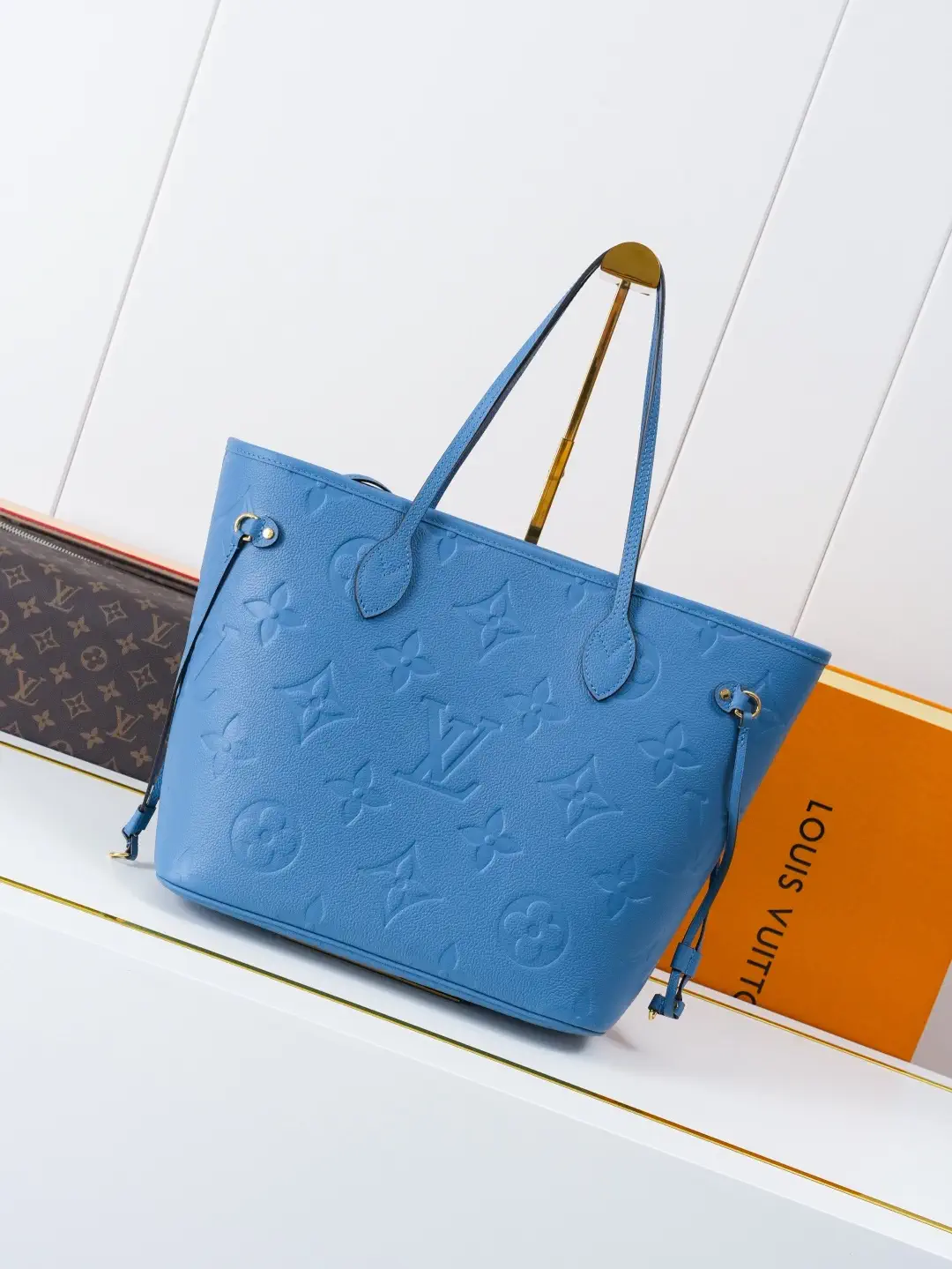 Louis Vuitton Blue Monogram Empreinte Neverfull MM Tote Bag image 1