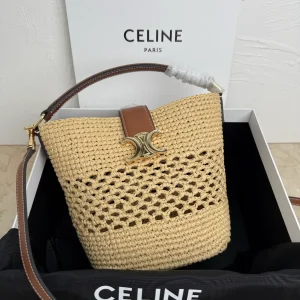 CELINE Woven Bucket Bag with Triomphe Closure image 1