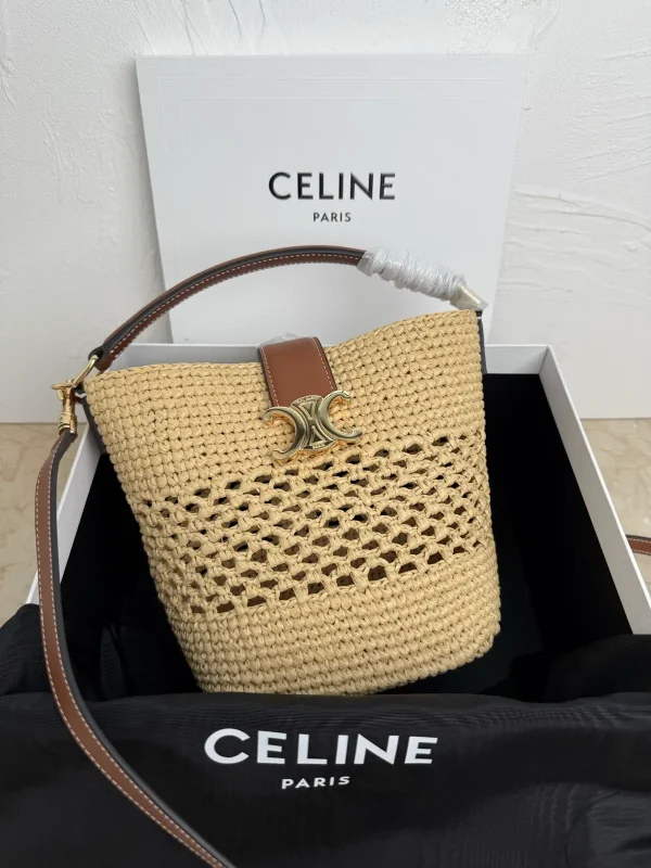 CELINE Woven Bucket Bag with Triomphe Closure image 1