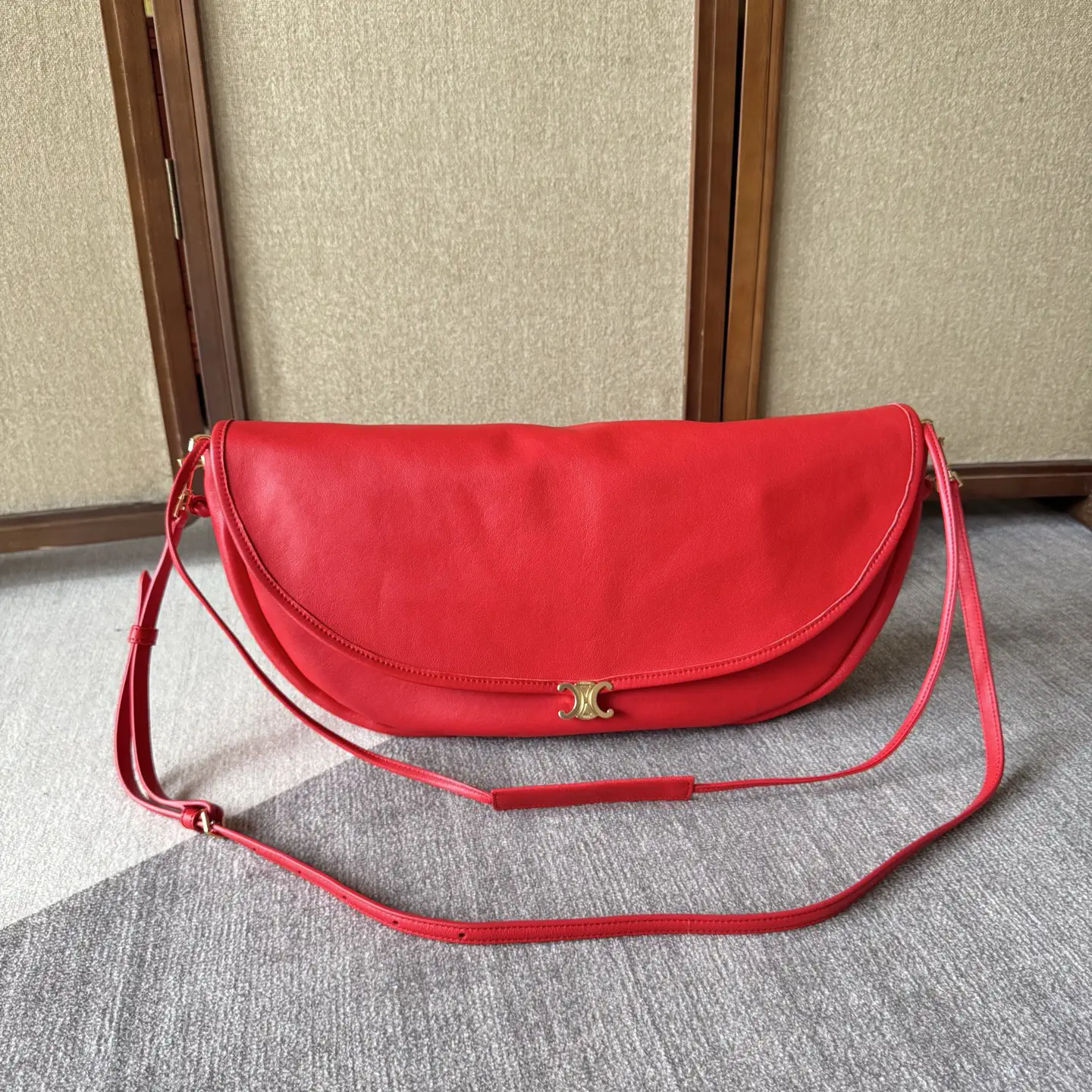 CELINE Red Halfmoon Crossbody Bag image 1