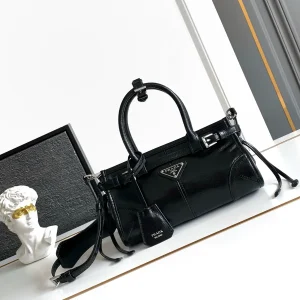 Prada Black Mini Top Handle Bag with Detachable Shoulder Strap image 1